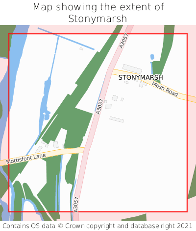 Map showing extent of Stonymarsh as bounding box