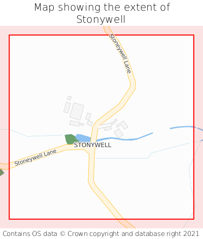 Map showing extent of Stonywell as bounding box