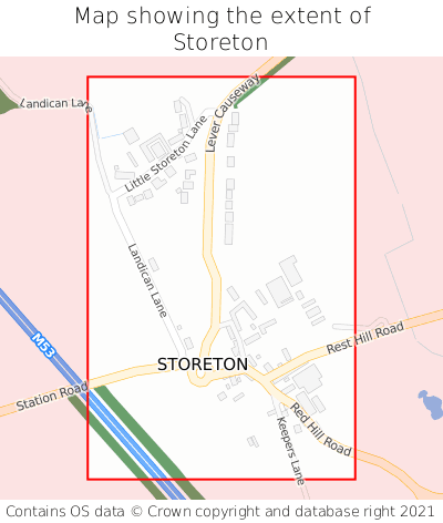 Map showing extent of Storeton as bounding box