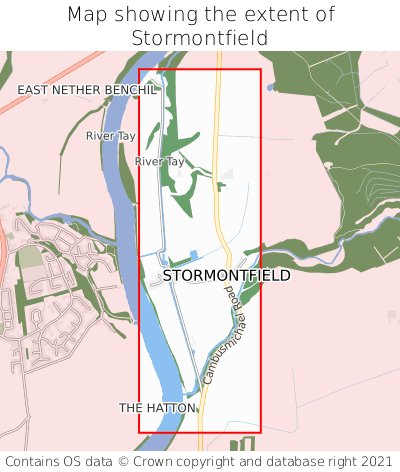 Map showing extent of Stormontfield as bounding box