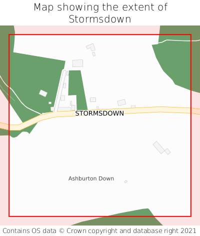 Map showing extent of Stormsdown as bounding box