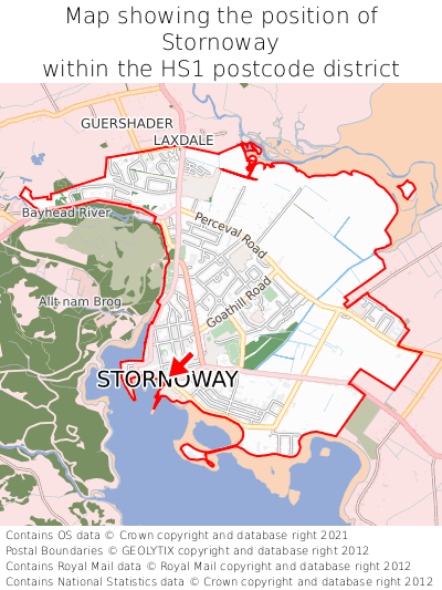 Map showing location of Stornoway within HS1