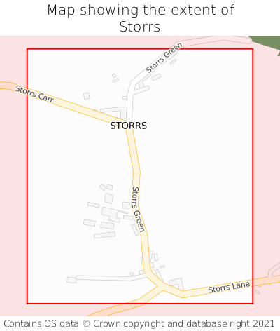 Map showing extent of Storrs as bounding box