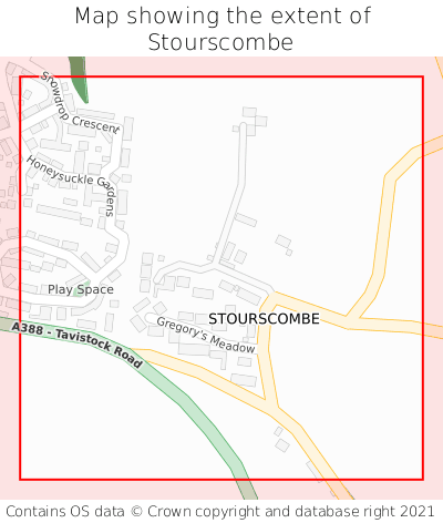 Map showing extent of Stourscombe as bounding box