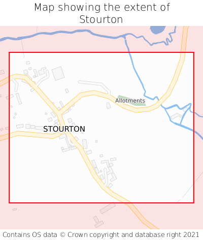 Map showing extent of Stourton as bounding box