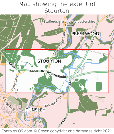 Map showing extent of Stourton as bounding box