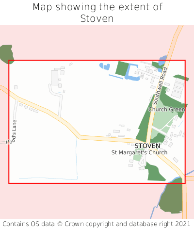 Map showing extent of Stoven as bounding box