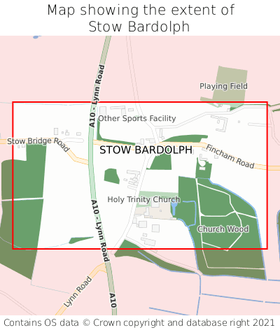 Map showing extent of Stow Bardolph as bounding box