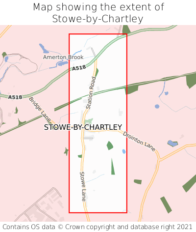 Map showing extent of Stowe-by-Chartley as bounding box
