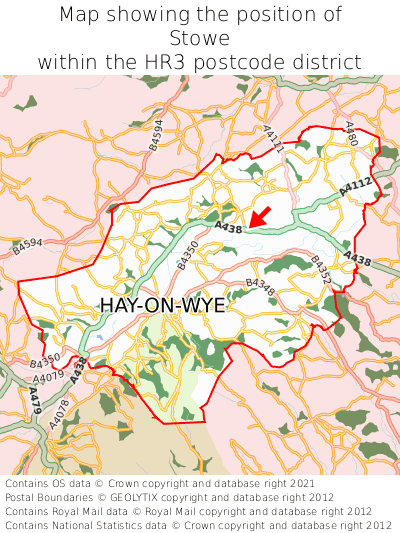 Map showing location of Stowe within HR3