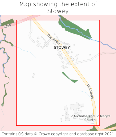 Map showing extent of Stowey as bounding box