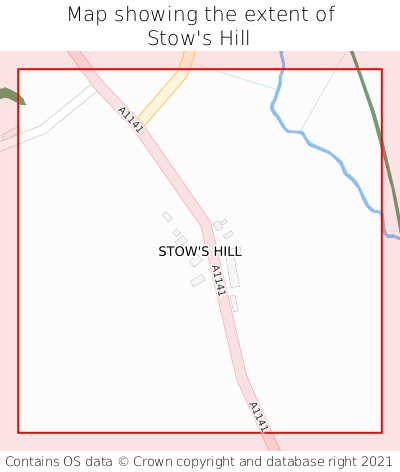 Map showing extent of Stow's Hill as bounding box