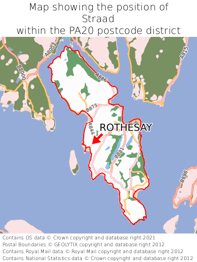Map showing location of Straad within PA20