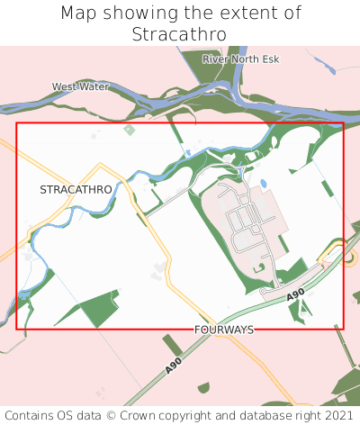 Map showing extent of Stracathro as bounding box