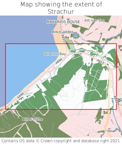 Map showing extent of Strachur as bounding box