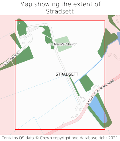 Map showing extent of Stradsett as bounding box