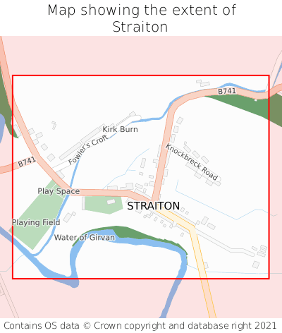 Map showing extent of Straiton as bounding box