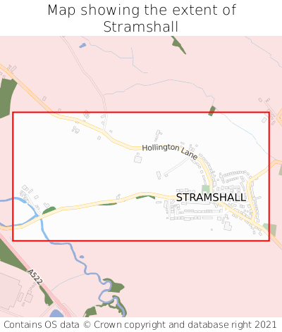 Map showing extent of Stramshall as bounding box