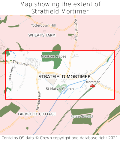 Map showing extent of Stratfield Mortimer as bounding box