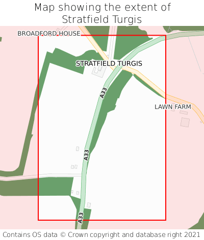 Map showing extent of Stratfield Turgis as bounding box