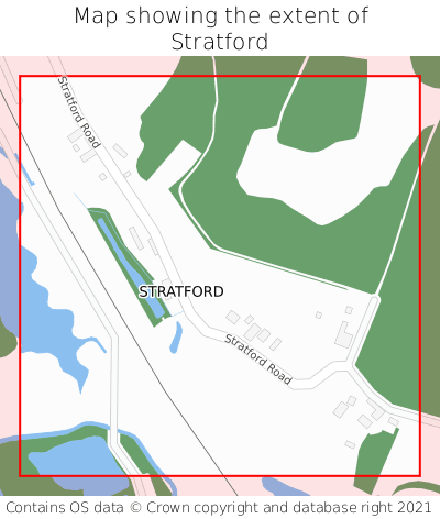 Map showing extent of Stratford as bounding box