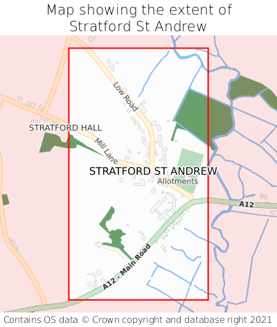 Map showing extent of Stratford St Andrew as bounding box