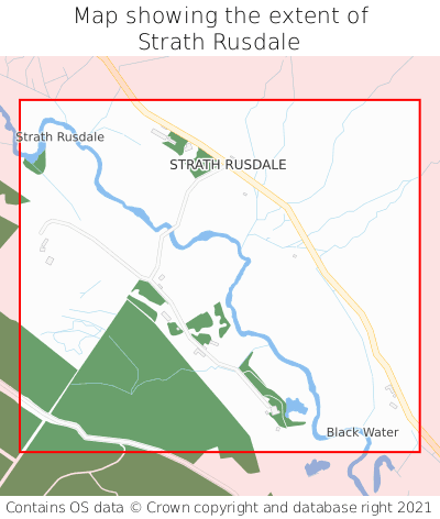 Map showing extent of Strath Rusdale as bounding box
