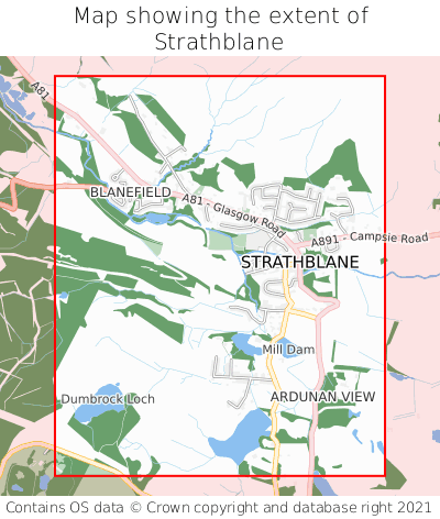 Map showing extent of Strathblane as bounding box