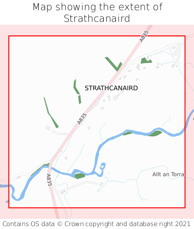 Map showing extent of Strathcanaird as bounding box