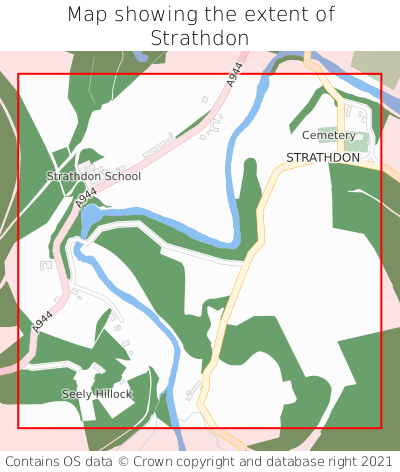 Map showing extent of Strathdon as bounding box