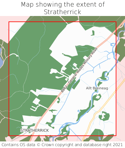 Map showing extent of Stratherrick as bounding box