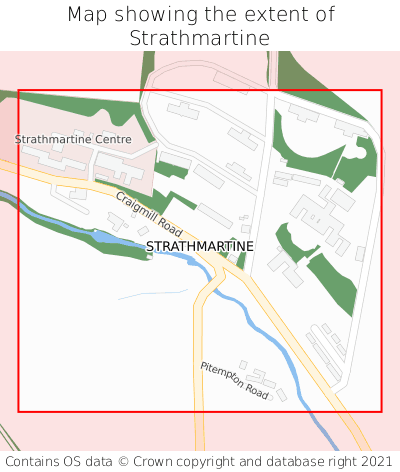 Map showing extent of Strathmartine as bounding box