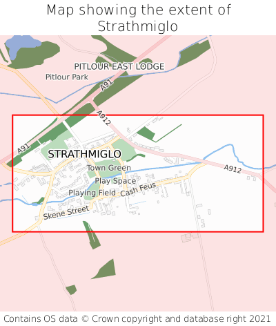 Map showing extent of Strathmiglo as bounding box