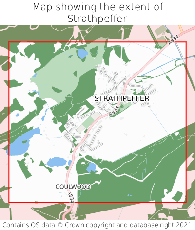Map showing extent of Strathpeffer as bounding box
