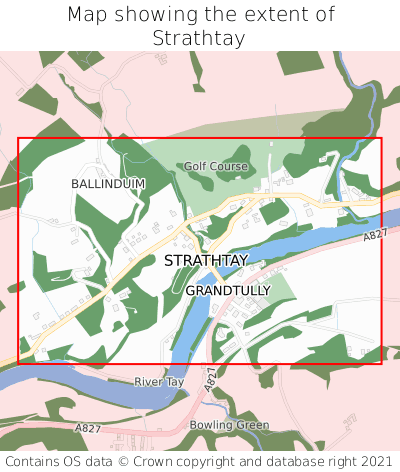 Map showing extent of Strathtay as bounding box