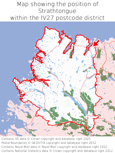 Map showing location of Strathtongue within IV27