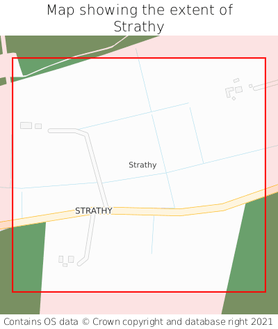 Map showing extent of Strathy as bounding box