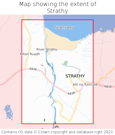 Map showing extent of Strathy as bounding box