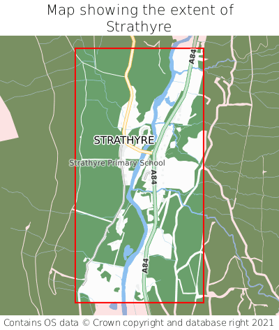 Map showing extent of Strathyre as bounding box