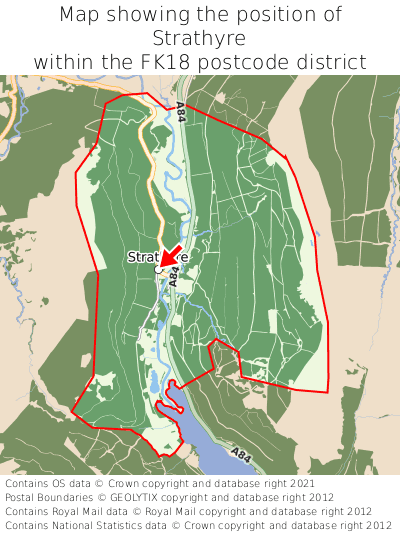 Map showing location of Strathyre within FK18