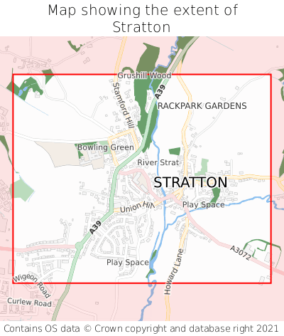 Map showing extent of Stratton as bounding box