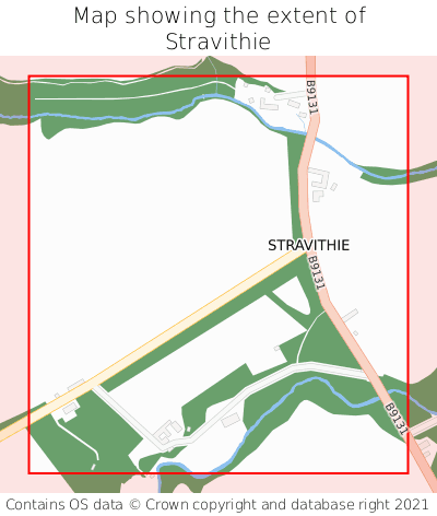 Map showing extent of Stravithie as bounding box