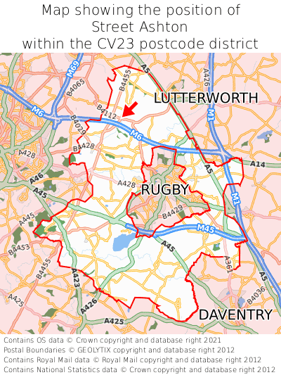 Map showing location of Street Ashton within CV23