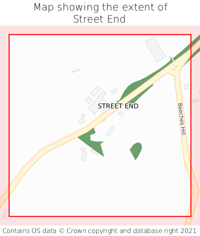 Map showing extent of Street End as bounding box