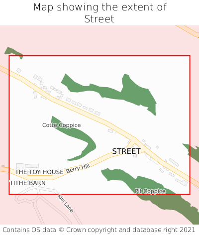 Map showing extent of Street as bounding box