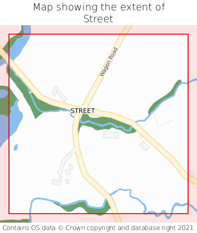 Map showing extent of Street as bounding box