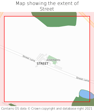 Map showing extent of Street as bounding box