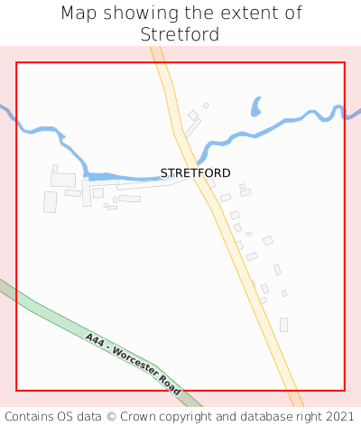 Map showing extent of Stretford as bounding box