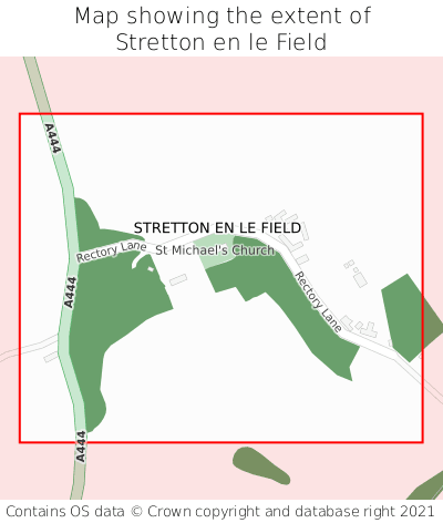 Map showing extent of Stretton en le Field as bounding box
