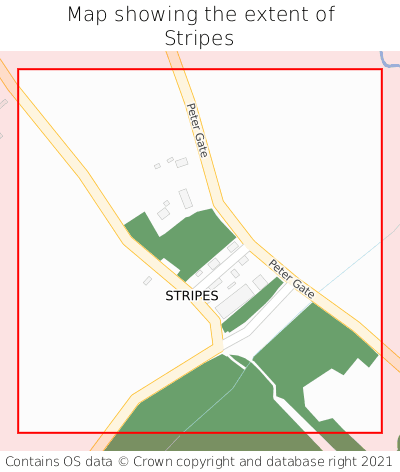 Map showing extent of Stripes as bounding box